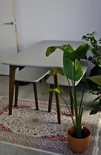 Design tafel met twee zitbanken, Ophalen, Zo goed als nieuw