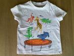 C&A witte T-shirt met kleurrijke dieren maat 104, Gebruikt, C&A, Ophalen of Verzenden, Shirt of Longsleeve