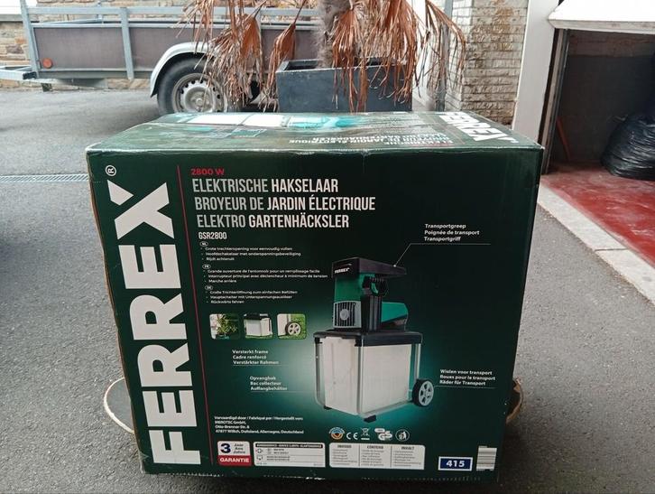 De elektrische tuinversnipperaar Ferrex, Doe-het-zelf en Bouw, Bouwverlichting, Zo goed als nieuw, Ophalen of Verzenden