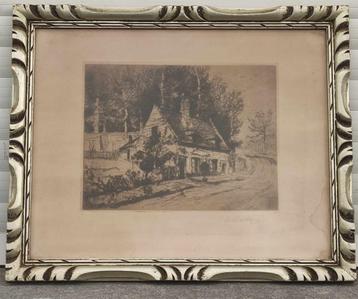 eau forte maison signe alfred bastien, Enlèvement ou Envoi