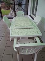 Tuintafel met aanzetstuk en 8stoelen, Ophalen