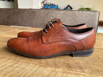 Lederen kostuumschoenen Nicola Benson 41 cognac/mahonie beschikbaar voor biedingen