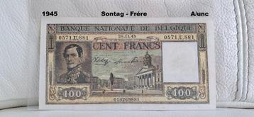 100 frank Dynastie in A/unc (prachtbiljet) beschikbaar voor biedingen