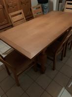 Eiken tafel met 6 stoelen 90 x190 als nieuw, Huis en Inrichting, Tafels | Eettafels, Ophalen