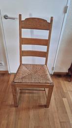 Stoelen (eik) 6 stuks met rieten zitvlak, Huis en Inrichting, Stoelen, Ophalen, Gebruikt, Bruin, Rustiek