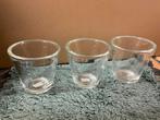 Drie stevige glazen bloempotten, Tuin en Terras, Overige materialen, Ophalen of Verzenden, Binnen, Nieuw