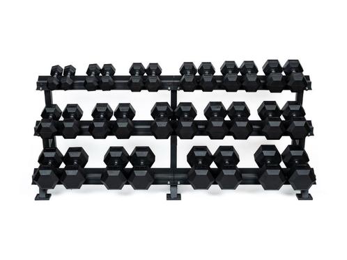 Set d'haltères hexagonaux Martech 5–40KG + rack à 3 niveaux, Sport en Fitness, Fitnessmaterialen, Ophalen of Verzenden