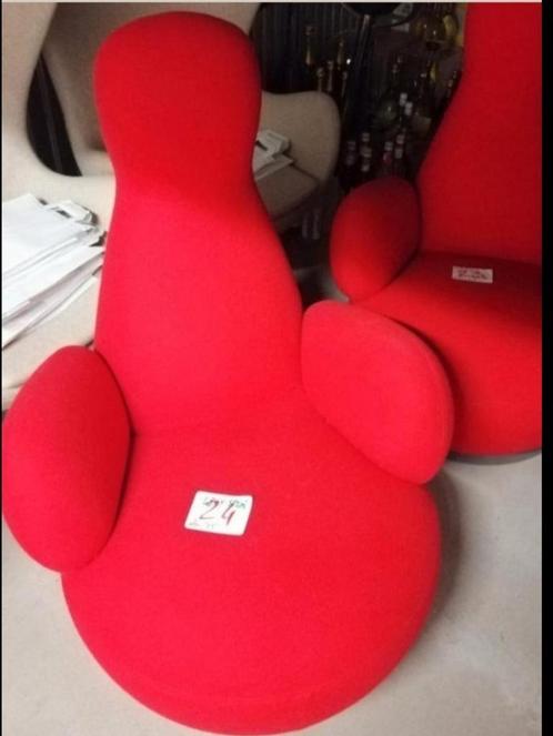 ✓2 Fauteuils DESIGN Pivotants STEFAN BORSELIUS OPPO 050A (?), Huis en Inrichting, Fauteuils, Gebruikt, Metaal, Stof, Overige materialen
