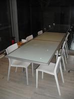 verlengbare tafel, Ophalen, Zo goed als nieuw, Rechthoekig, Glas