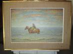 Schilderij "Garnaalvisser te paard", Ophalen of Verzenden