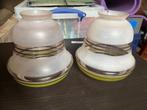 2 Globes pour appliques ou lustres en verre, Ophalen, Verlicht, Gebruikt