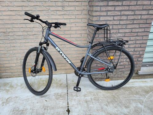 Hybridefiets Riverside 500 grijs/rood maat M, Fietsen en Brommers, Fietsen | Mountainbikes en ATB, Zo goed als nieuw, Heren, Overige merken