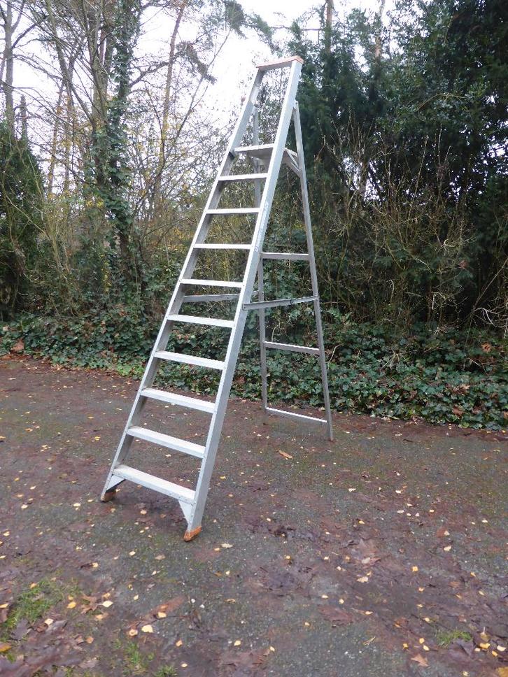 professionele trapladder petry tio 110 met 10 treden, Doe-het-zelf en Bouw, Ladders en Trappen, Gebruikt, Opvouwbaar of Inschuifbaar