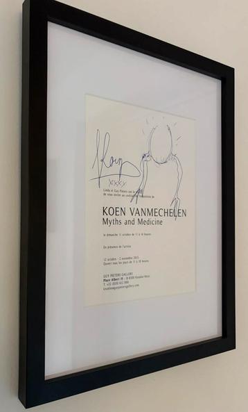 Koen Vanmechelen uitnodiging met tekening en handtekening beschikbaar voor biedingen
