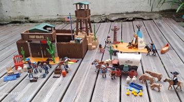 PLAYMOBIL fort randall 5245+4012 indien +5248 cow boy bison, Enlèvement ou Envoi, Comme neuf, Ensemble complet