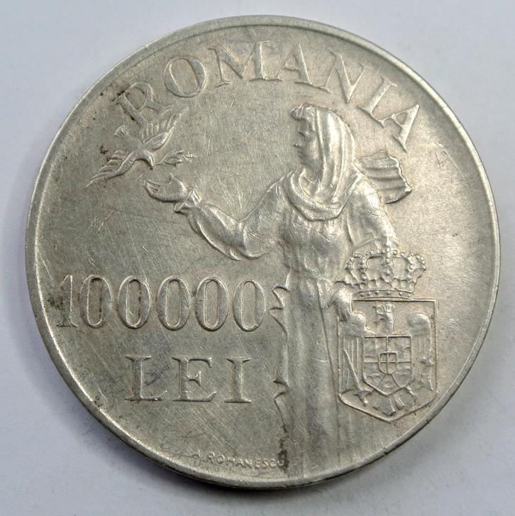 AV Pce ROUMANIE KM#71 " 100000 LEI MIHAI I" DE 1946, Timbres & Monnaies, Monnaies | Europe | Monnaies non-euro, Monnaie en vrac