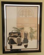 Genummerd Aquarel : Chez Maxim's & Bugatti, Ophalen of Verzenden