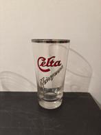 Oud emaille bierglas Celta Meiresonne met zilveren rand, Verzamelen, Ophalen of Verzenden, Zo goed als nieuw, Glas of Glazen, Overige merken