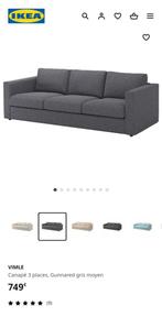 Canapé ikea vimle 3 places Gunnared gris moyen, Huis en Inrichting, Ophalen, Driepersoons, 75 tot 100 cm, Zo goed als nieuw