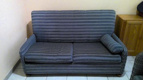 Slaapbank blauwe stof / bijhorend zeteltje, Huis en Inrichting, Slaapkamer | Slaapbanken, Gebruikt, 160 cm, Tweepersoons, Blauw