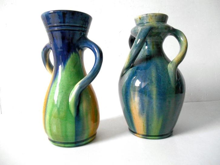 2 Kruikvaasjes in Vlaams aardewerk, Antiek en Kunst, Antiek | Keramiek en Aardewerk, Ophalen of Verzenden