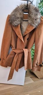 Suède jas met afneembare bontkraag, Neuf, Taille 38/40 (M), Promod, Brun