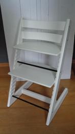 Witte tripp trapp stoel stokke, Kinderen en Baby's, Kinderstoelen, Zo goed als nieuw, Meegroeistoel, Aanschuifbaar, Ophalen