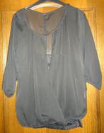 Zwarte doorschijnende blouse incl topje - 42, Kleding | Dames, Ophalen of Verzenden