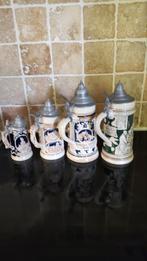 Mancave : set van 4 Barbotine bierpullen. West Germany 1950, Ophalen