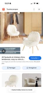 Fauteuil Bobby maisons du monde imitation fourrure, Enlèvement, Comme neuf, Fausse fourrure