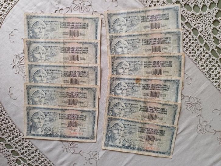 Oude biljetten JUGOSLAVIJA  1981, Postzegels en Munten, Bankbiljetten | Europa | Niet-Eurobiljetten, Setje, Joegoslavië, Ophalen of Verzenden