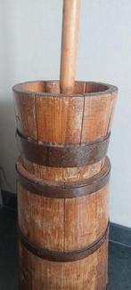 Authentieke houten karn met stamper, Antiek en Kunst, Ophalen of Verzenden