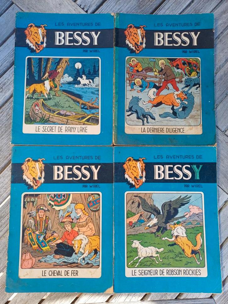 Groot lot oude ongekleurde Franstalige Bessy's, Boeken, Stripverhalen, Gelezen, Meerdere stripboeken, Ophalen of Verzenden