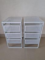 2 witte ladenkastjes, Huis en Inrichting, Kasten | Ladekasten, Ophalen, Minder dan 50 cm, Zo goed als nieuw, 3 of 4 laden