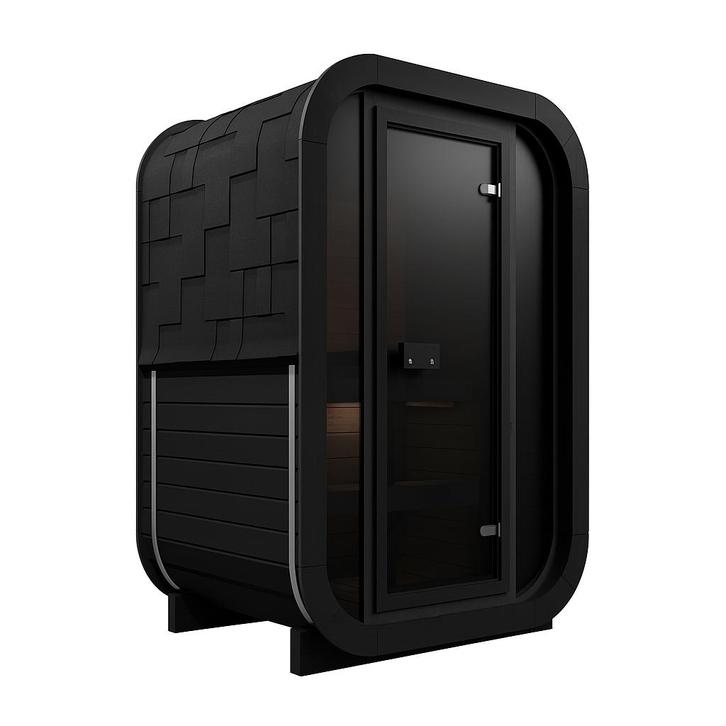 Moderne Cube Buitensauna SKOG130 Zwarte Editie Thermowood, Hobby en Vrije tijd, Overige Hobby en Vrije tijd, Nieuw, Ophalen of Verzenden