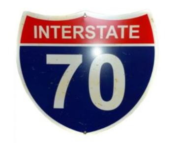 Interstate 70 USA decoratie bord road street sign borden 