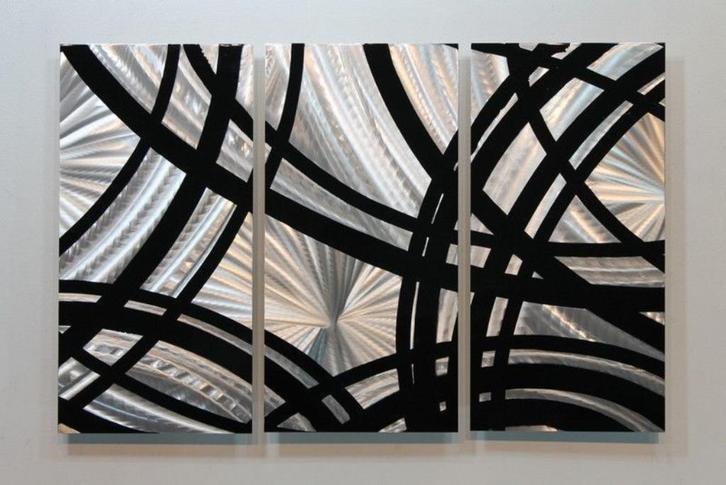 " Metal High Point " prachtig 3 luik Metal Art, Antiek en Kunst, Kunst | Schilderijen | Modern, Ophalen of Verzenden