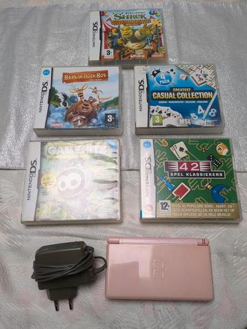 NITENDO DS LITE PINK EDITION + 5 SPELLETJES beschikbaar voor biedingen