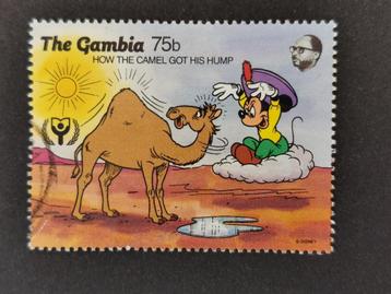 The Gambia 1991 - Mickey Mouse en dromedaris; Disney beschikbaar voor biedingen