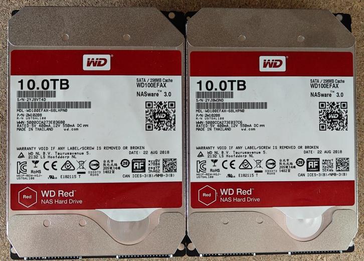 harde schijven 10TB, Computers en Software, Harde schijven, Gebruikt, Server, Intern, HDD, NAS, Ophalen