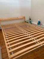 Houten Ikea bed, Huis en Inrichting, Slaapkamer | Bedden, Ophalen, Bruin, 140 cm, Zo goed als nieuw