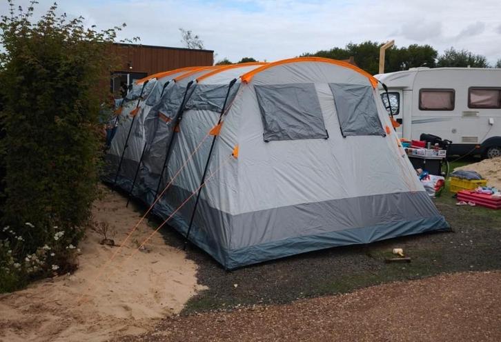 8 pers. XXL  tent familietent  vrienden huricane skandika, Caravans en Kamperen, Tenten, Zo goed als nieuw, Ophalen