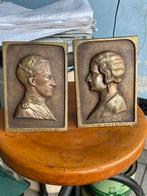 Plaques de bronze Léopold 3 et Astrid, Antiquités & Art, Enlèvement ou Envoi