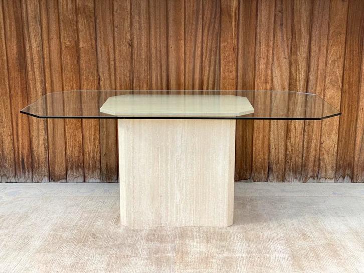 Travertin Eetkamertafel, Antiek en Kunst, Antiek | Meubels | Tafels, Ophalen