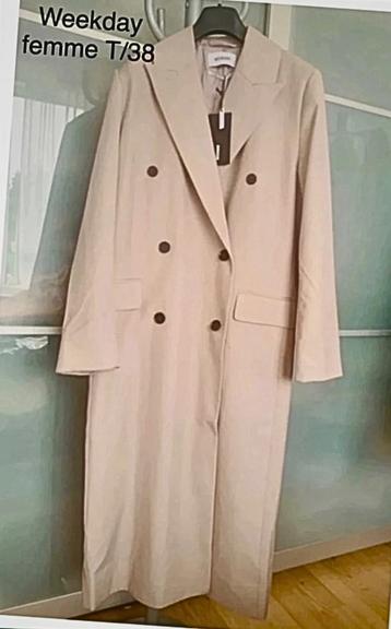 Weekday lange jas new label 38 taupe beige beschikbaar voor biedingen