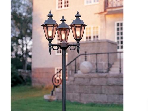 2 x klassieke lantaarnpaal zwart tuinverlichting Konstsmide, Tuin en Terras, Buitenverlichting, Nieuw, Staande lamp, Staal, Netvoeding