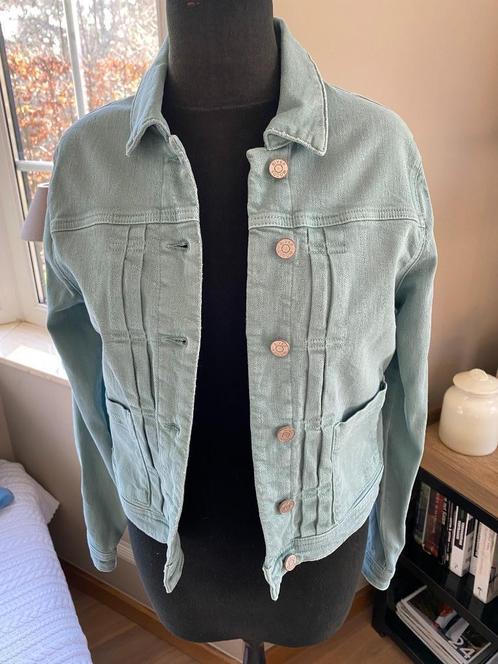 River Woods petrolkleurig jeansjasje - M (38), Kleding | Dames, Jasjes, Kostuums en Pakken, Zo goed als nieuw, Jasje, Maat 38/40 (M)