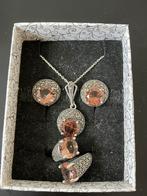 Prachtige zilveren zultanite setje, Bijoux, Sacs & Beauté, Boucles d'oreilles, Enlèvement ou Envoi, Avec pierre précieuse, Argent