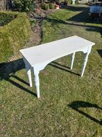 Massief  tafeltje   wit  geschilderd, Huis en Inrichting, Ophalen, Gebruikt, 75 cm of meer, 60 cm of meer