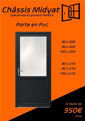 Porte de service Pvc Anthracite 350€